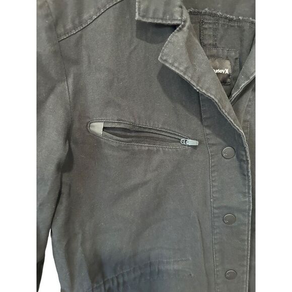 Hurley Black Button Up Slater Casual Shirt Shaket Size Small Cotton - Picture 6 of 13